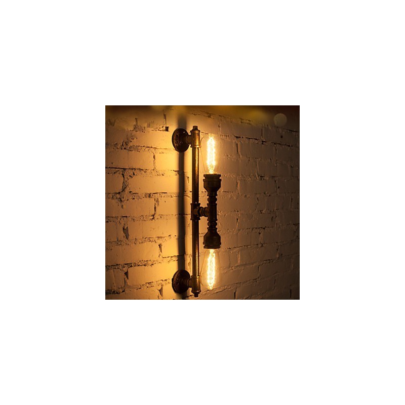 Wroguht Iron Water Pipe Nástěnná lampa Vintage Světla do uličky Loft Iron Nástěnná lampa Edison Žárovka FJ DB2 046A0