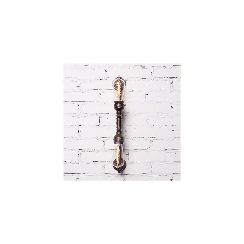 Wroguht Iron Water Pipe Nástěnná lampa Vintage Světla do uličky Loft Iron Nástěnná lampa Edison Žárovka FJ DB2 046A0