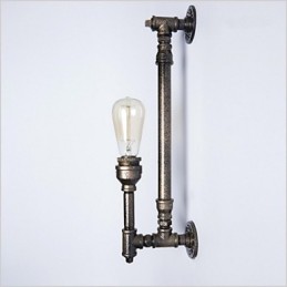 Wroguht Iron Water Pipe Nástěnná lampa Vintage Světla do uličky Loft Iron Nástěnná lampa Edison Žárovka FJ DB2 046A0