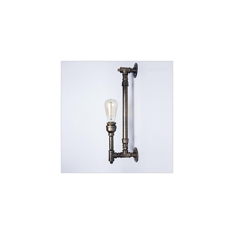 Wroguht Iron Water Pipe Nástěnná lampa Vintage Světla do uličky Loft Iron Nástěnná lampa Edison Žárovka FJ DB2 046A0