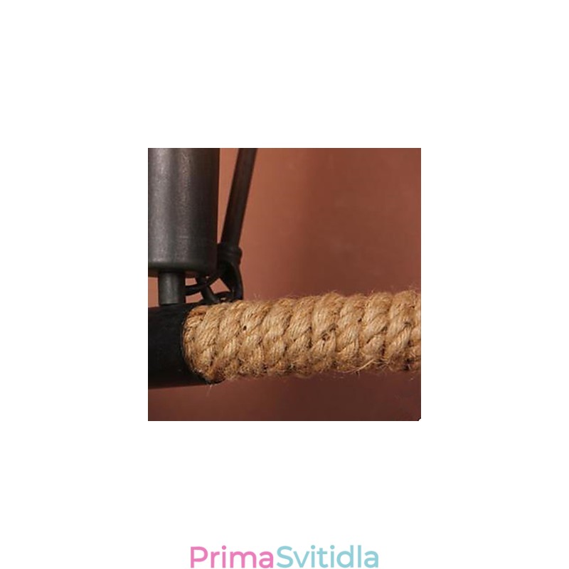 Nástěnná lampa na balkonové schodiště s půlkruhovým konopným lanem
