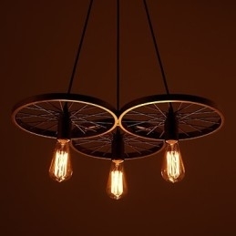 Loft Retro Pendant Lamps Americká country kovaná kola Lustr v industriálním stylu