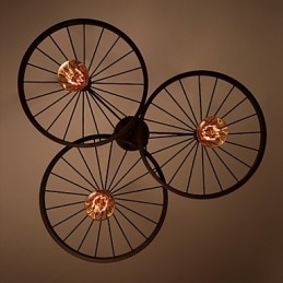 Loft Retro Pendant Lamps Americká country kovaná kola Lustr v industriálním stylu