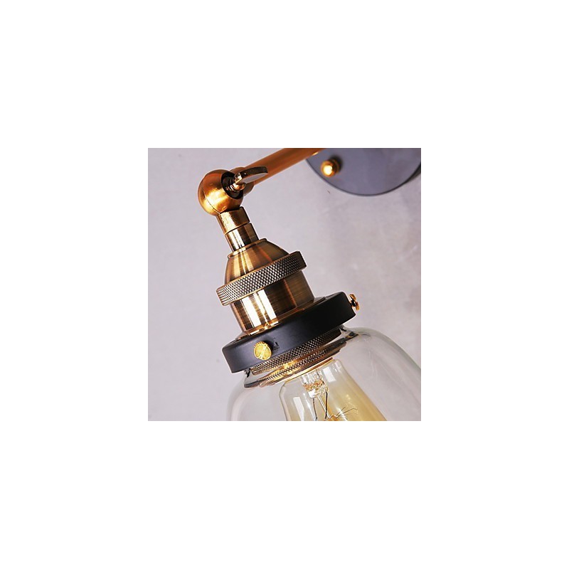 Industriální Edison Jednoduchost Skleněné nástěnné nástěnné svítidlo Kovový základní kryt Jídelna Studovna Kancelář předsíň Světlo na zeď