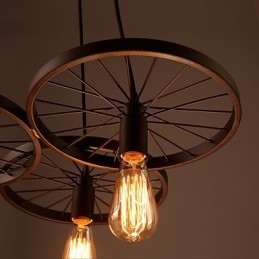 Loft Retro Pendant Lamps Americká country kovaná kola Lustr v industriálním stylu