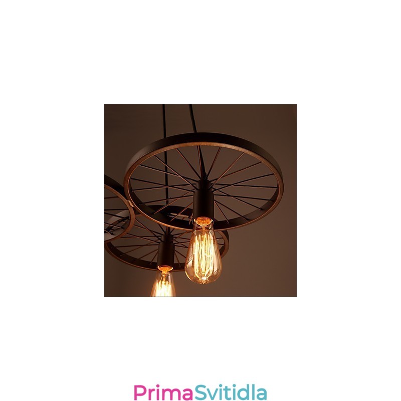 Loft Retro Pendant Lamps Americká country kovaná kola Lustr v industriálním stylu