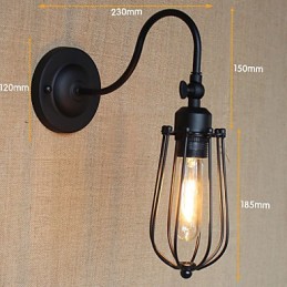Americká venkovská lampa do obývacího pokoje Ložnice Balkon Minimalistická matná černá noční lampa Dekorativní umělecká stěna