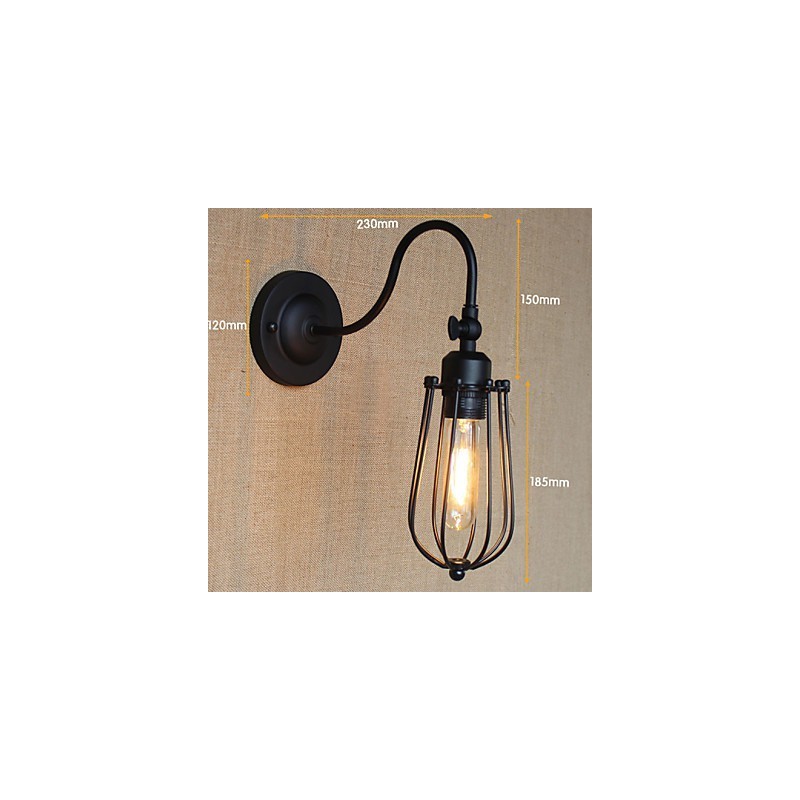 Americká venkovská lampa do obývacího pokoje Ložnice Balkon Minimalistická matná černá noční lampa Dekorativní umělecká stěna