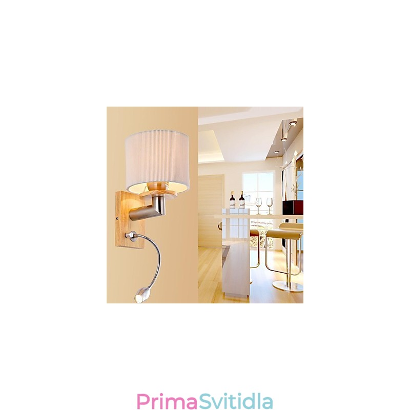Nástěnná lampa Jedno světlo s lampičkou na čtení