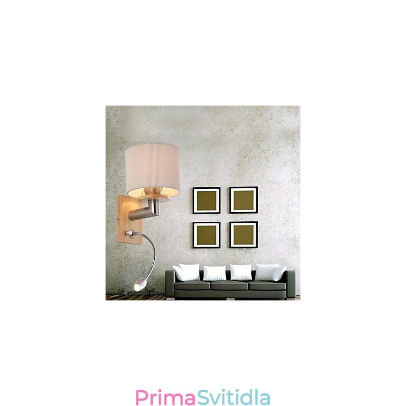 Nástěnná lampa Jedno světlo s lampičkou na čtení