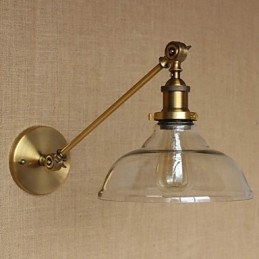 Nástěnná nástěnná nástěnná lampa do ložnice ve stylu Retro Creative American Country Hall The Iron Glass Bronz