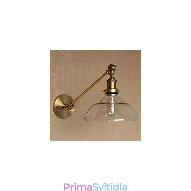 Nástěnná nástěnná nástěnná lampa do ložnice ve stylu Retro Creative American Country Hall The Iron Glass Bronz