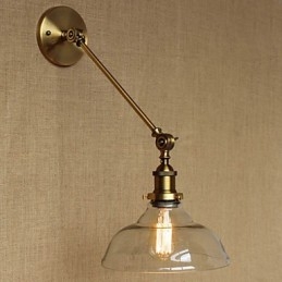 Nástěnná nástěnná nástěnná lampa do ložnice ve stylu Retro Creative American Country Hall The Iron Glass Bronz