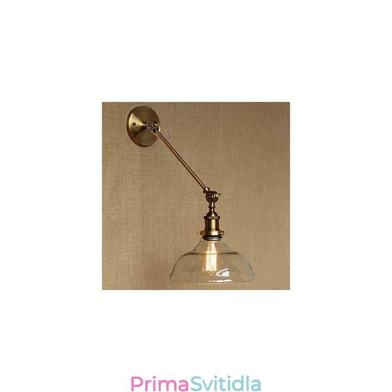 Nástěnná nástěnná nástěnná lampa do ložnice ve stylu Retro Creative American Country Hall The Iron Glass Bronz