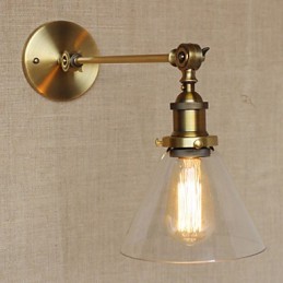 Nástěnná nástěnná nástěnná lampa do ložnice ve stylu Retro Creative American Country Hall The Iron Glass Bronz
