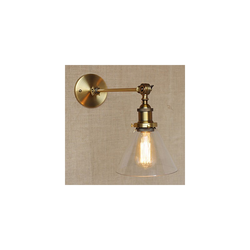 Nástěnná nástěnná nástěnná lampa do ložnice ve stylu Retro Creative American Country Hall The Iron Glass Bronz
