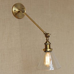 Nástěnná nástěnná nástěnná lampa do ložnice ve stylu Retro Creative American Country Hall The Iron Glass Bronz