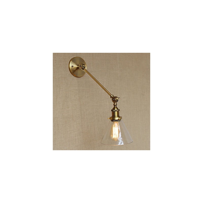 Nástěnná nástěnná nástěnná lampa do ložnice ve stylu Retro Creative American Country Hall The Iron Glass Bronz
