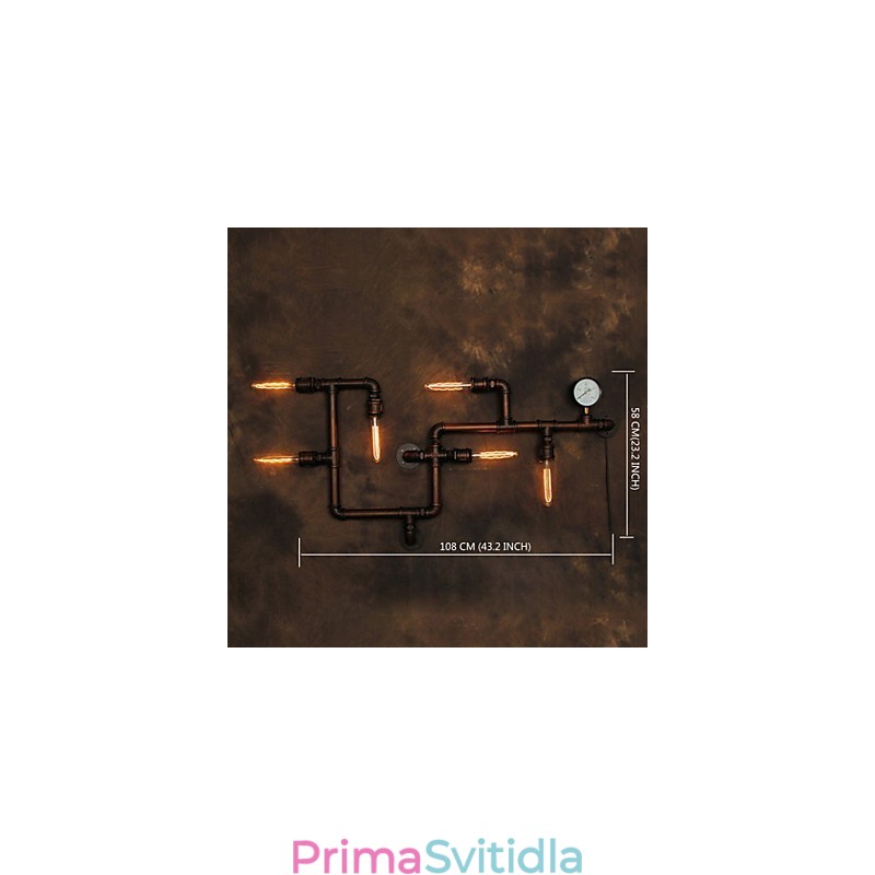 Nástěnná lampa Nástěnné svítidla 6 svítidel Bronz Finish Průmyslový styl Rustic Lodge Metal