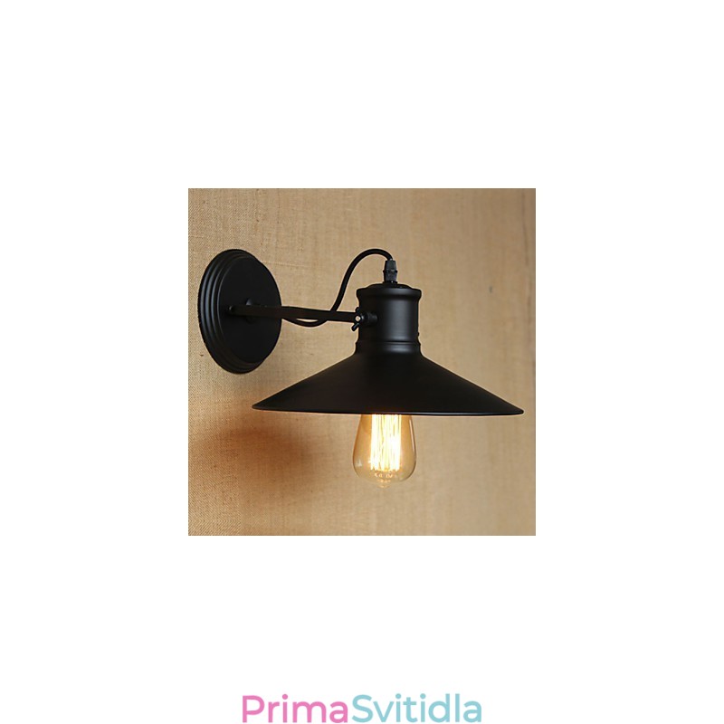 Retro moderní kreativní průmyslový vítr černá lakovna sklad bar kavárna hotel železná nástěnná lampa