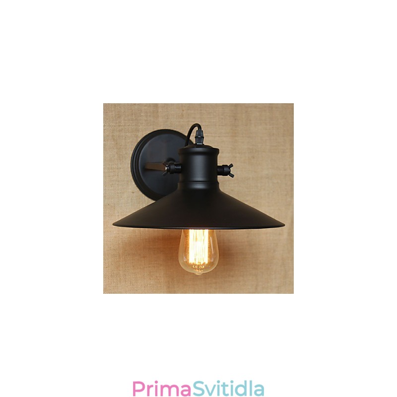 Retro moderní kreativní průmyslový vítr černá lakovna sklad bar kavárna hotel železná nástěnná lampa