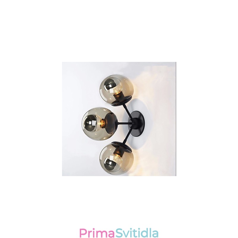 Nástěnná svítidla Skleněná koule 3Lights Venkovní vnitřní nástěnná svítidla Rustic Lodge Metal