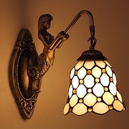 Evropská smluvní venkovská kreativní kovaná nástěnná lampa Skleněná světla