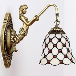 Evropská smluvní venkovská kreativní kovaná nástěnná lampa Skleněná světla