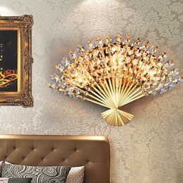 Valentýna Vějíř Nástěnná dekorace Daruje moderní a smluvní křišťálovou nástěnnou lampu Světlo