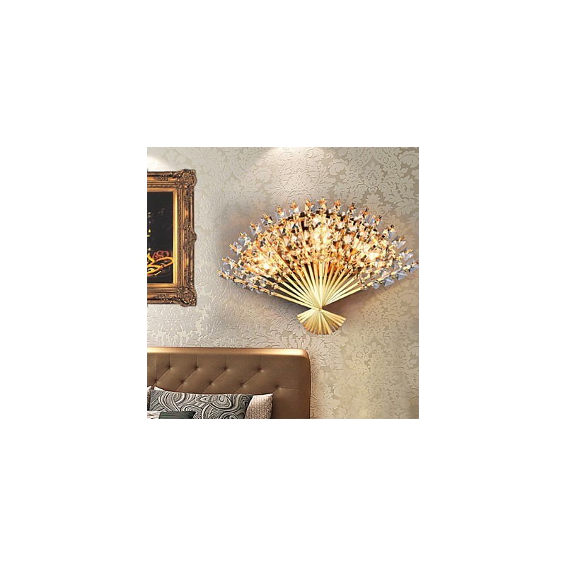 Valentýna Vějíř Nástěnná dekorace Daruje moderní a smluvní křišťálovou nástěnnou lampu Světlo
