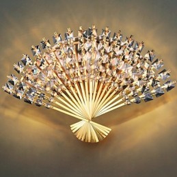 Valentýna Vějíř Nástěnná dekorace Daruje moderní a smluvní křišťálovou nástěnnou lampu Světlo