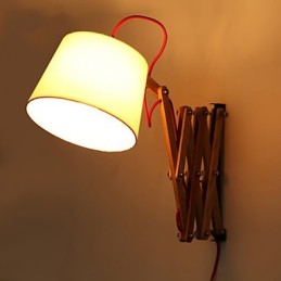 Nástěnné svícny na čtení Nástěnná svítidla Mini styl tradiční klasické dřevěné bambusové