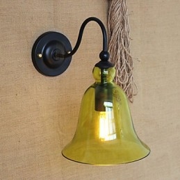 Americký venkovský venkov Minimalistická Dekorativní nástěnná lampa z modrého skla Obývací pokoj Chodba