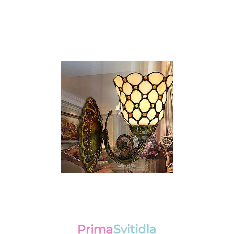 Evropská středomořská smluvní venkovská kreativní kovaná nástěnná lampa Skleněná světla
