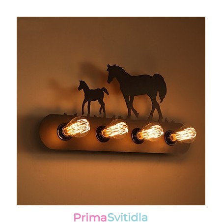 Americké vesnické pastorační LOFT Ložnice ulička Iron Retro nástěnné lampy s divokým koněm Doprava zdarma Americké vesnické pastorační LOFT Ložnice ulička Iron Retro nástěnné lampy s divokým koněm Doprava zdarma