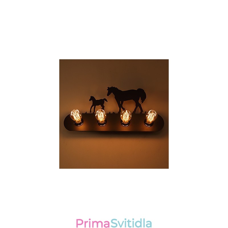 Americké vesnické pastorační LOFT Ložnice ulička Iron Retro nástěnné lampy s divokým koněm Doprava zdarma