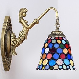 Evropská smluvní venkovská kreativní kovaná nástěnná lampa Skleněná světla