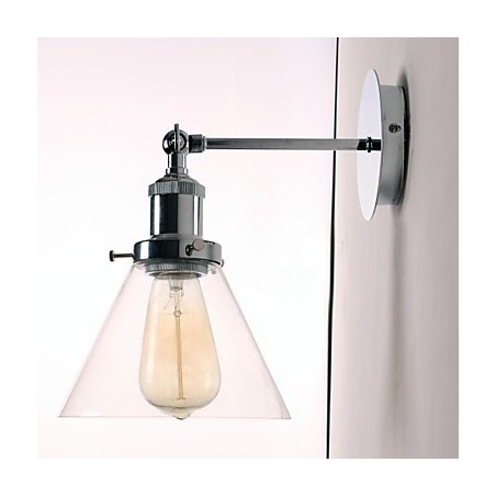 Nástěnné svítidlo ve stylu Art Deco se skleněným kuželem se stíněním dolů Nástěnné svítidlo ve stylu Art Deco se skleněným kuželem se stíněním dolů