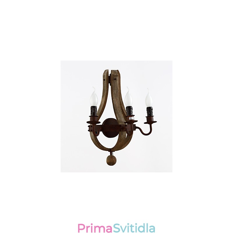 Vintage americká rustikální dřevěná nástěnná lampa na víno do obývacího pokoje a ložnice