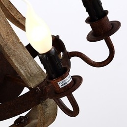 Vintage americká rustikální dřevěná nástěnná lampa na víno do obývacího pokoje a ložnice