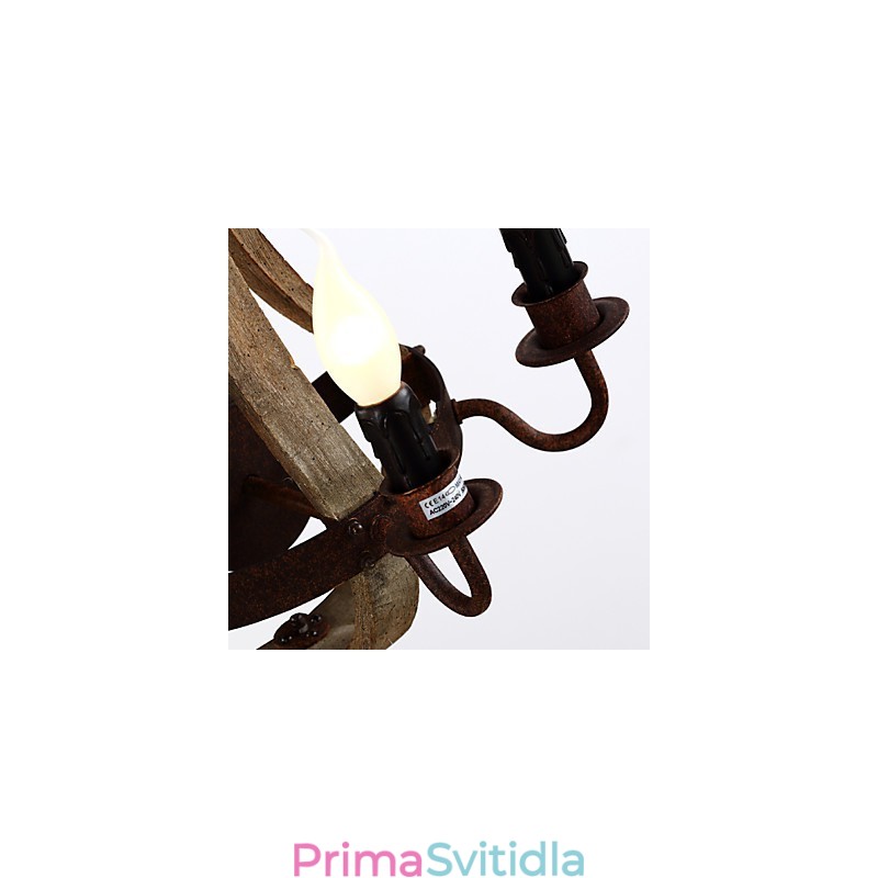 Vintage americká rustikální dřevěná nástěnná lampa na víno do obývacího pokoje a ložnice