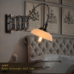 Vintage Industrial American Country Restaurant Ložnice Studie Kreativní lampa do uličky Teleskopická železná nástěnná lampa