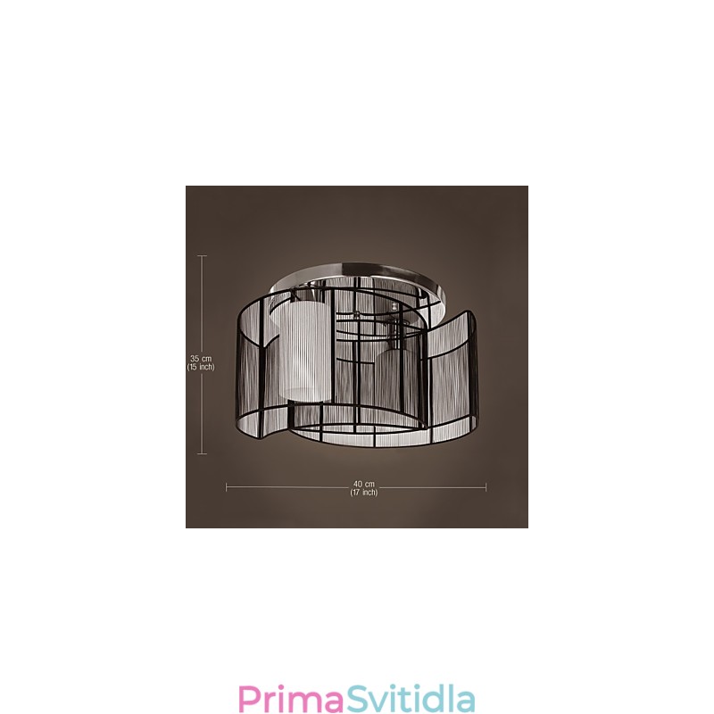 Stropní svítidlo moderní design 2 světla černá
