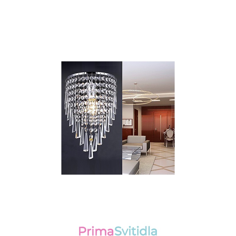 Elegantní křišťálové nástěnné svítidlo s 1 světlem