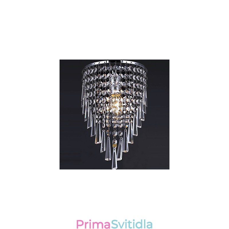 Elegantní křišťálové nástěnné svítidlo s 1 světlem