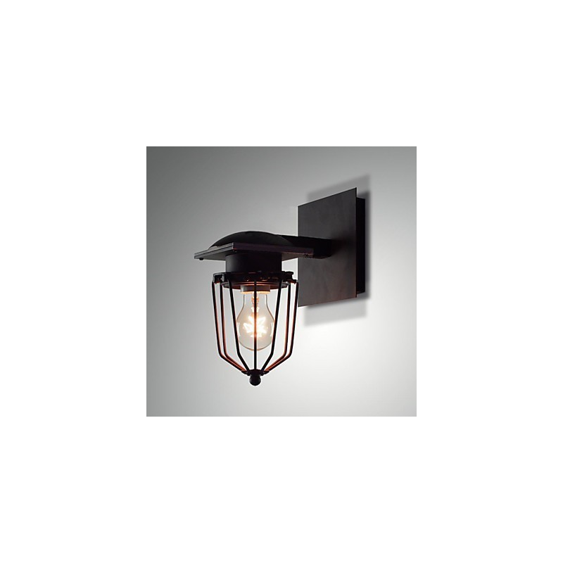Retro tepané nástěnné lampy Jednohlavé starožitné nástěnné svítidlo Připomenutá lampa Loft American Iron Vintage Small Cages Nástěnná lampa