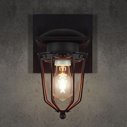 Retro tepané nástěnné lampy Jednohlavé starožitné nástěnné svítidlo Připomenutá lampa Loft American Iron Vintage Small Cages Nástěnná lampa
