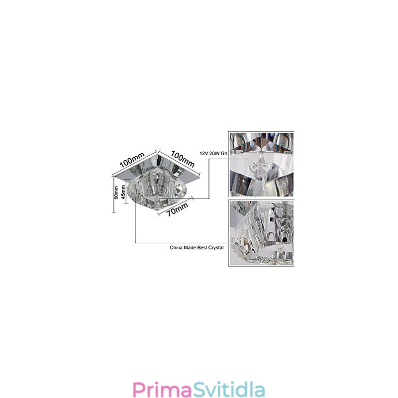 Moderní zapuštěný držák ve stylu Mini Crystal