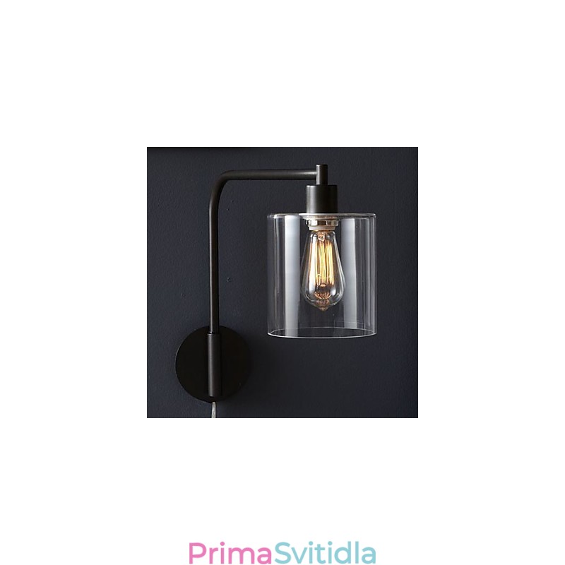 Moderní nástěnné svítidlo se skleněným stínidlem
