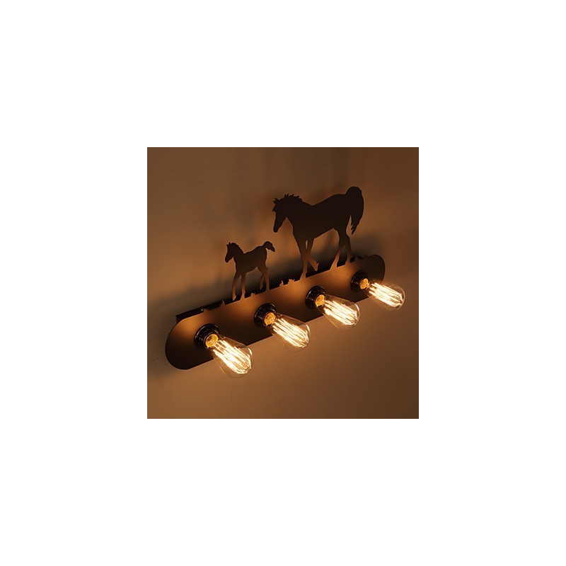 Americké vesnické pastorační LOFT Ložnice ulička Iron Retro nástěnné lampy s divokým koněm Doprava zdarma